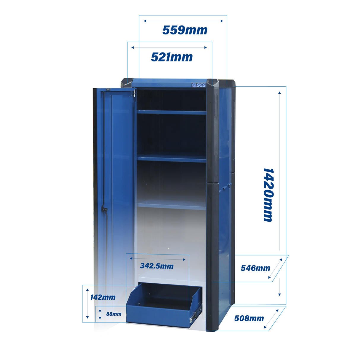 SGS 22in Side Locker Cabinet | Blue